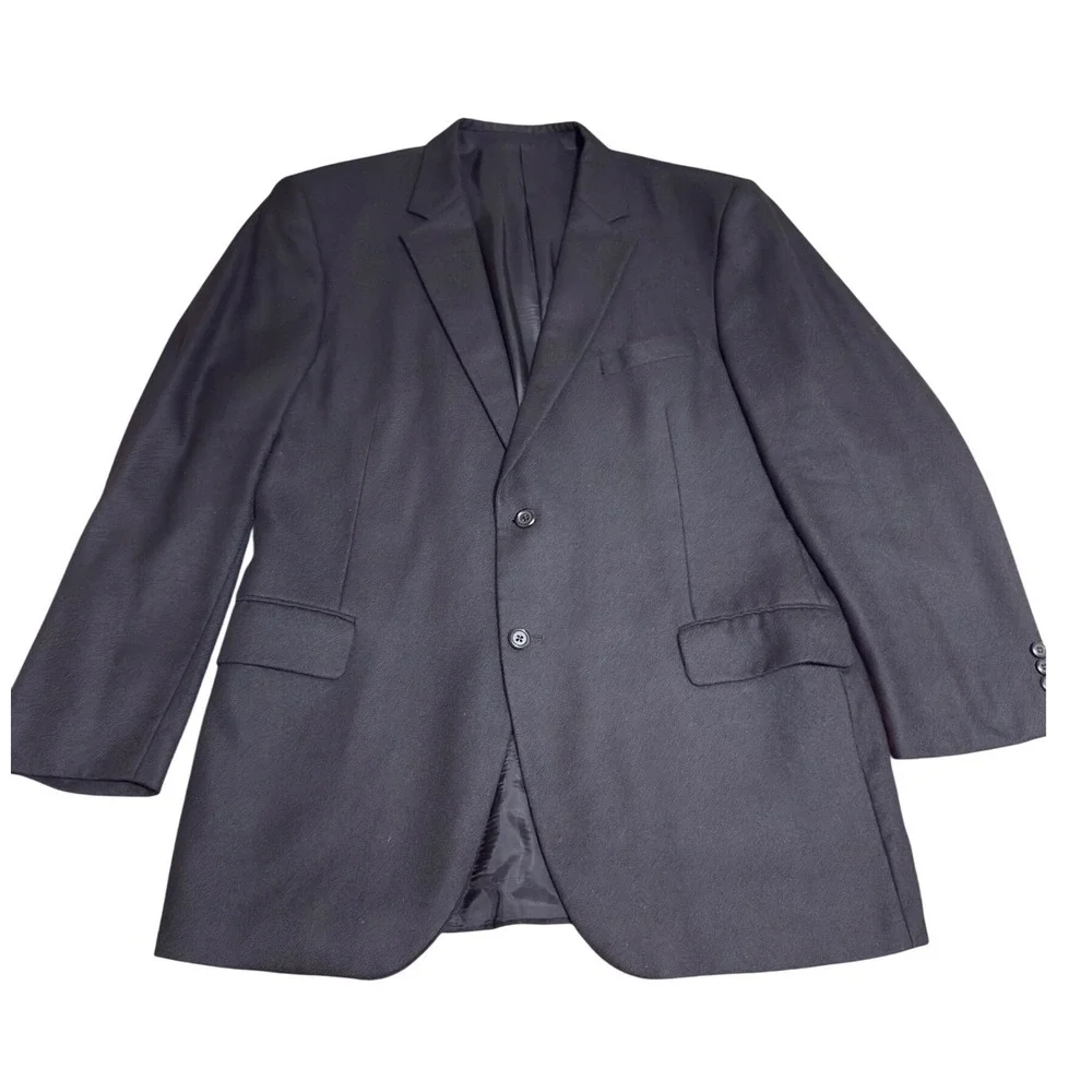 Loro Piana 100% Cashmere Mens Black Blazer Sport Coat Two Button Jacket Italy